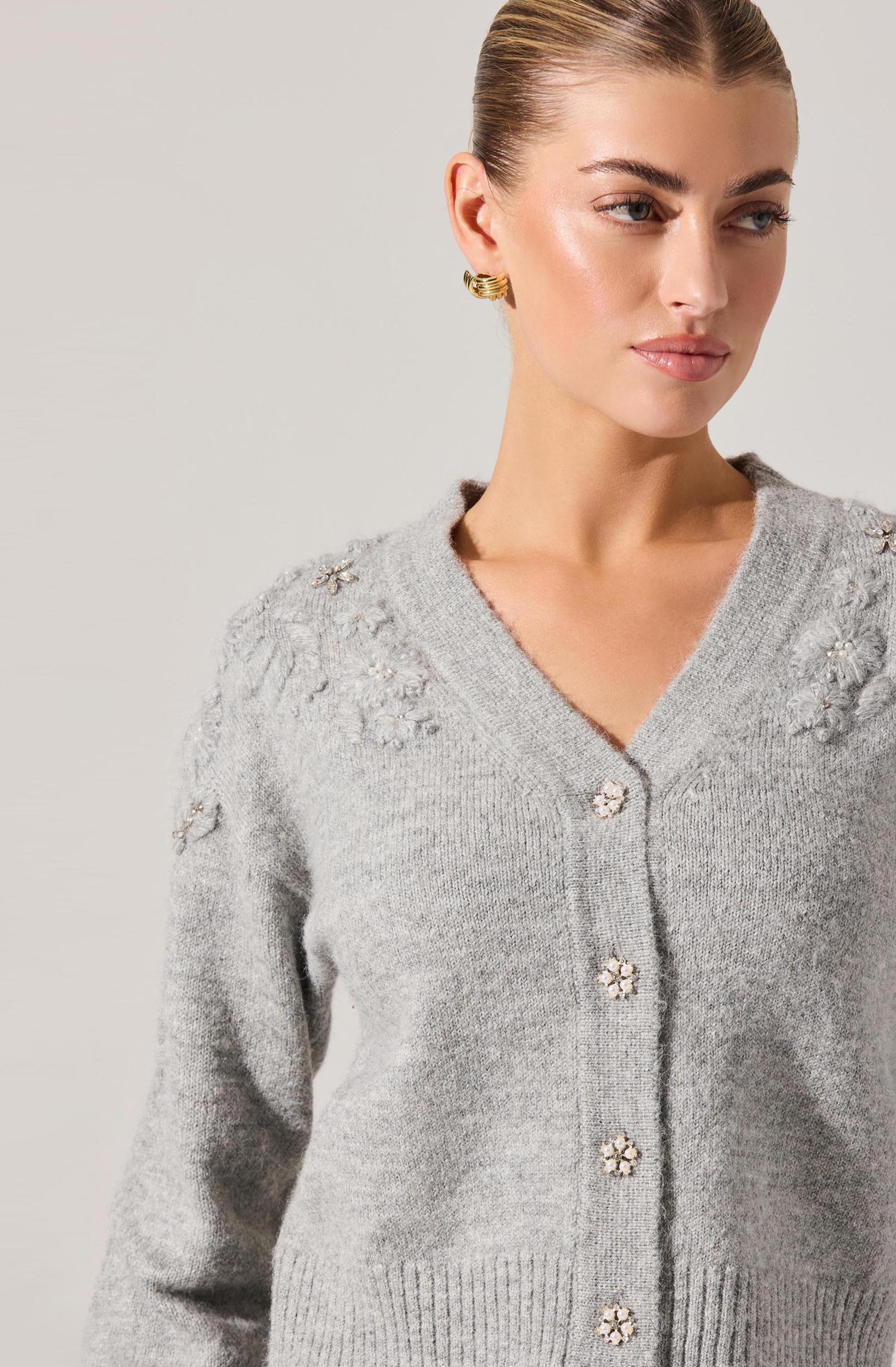 Susannah Embellished Wool-Blend Cardigan