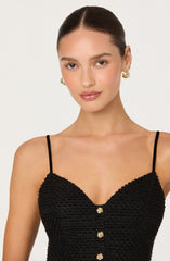 Paislee Tweed Sweetheart Peplum Top