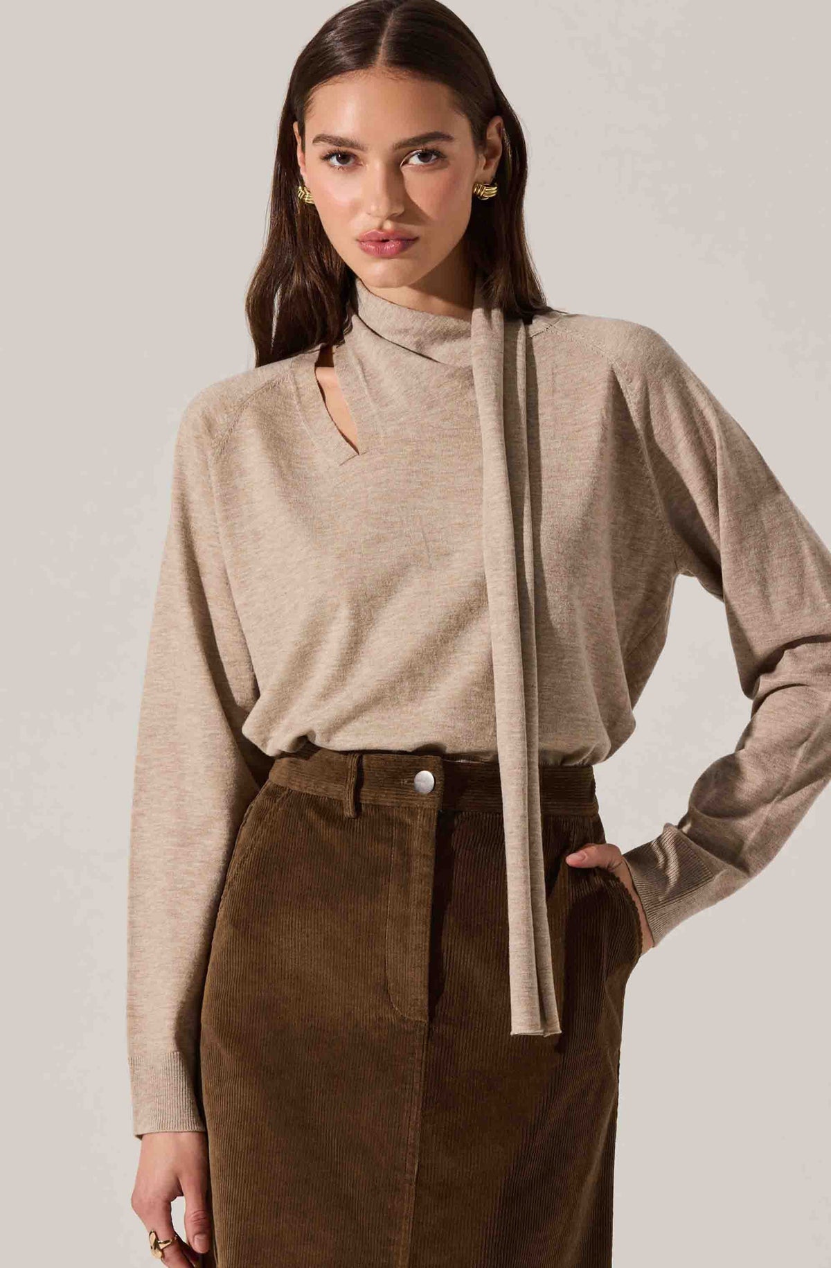 Silvana Cutout Scarf Sweater