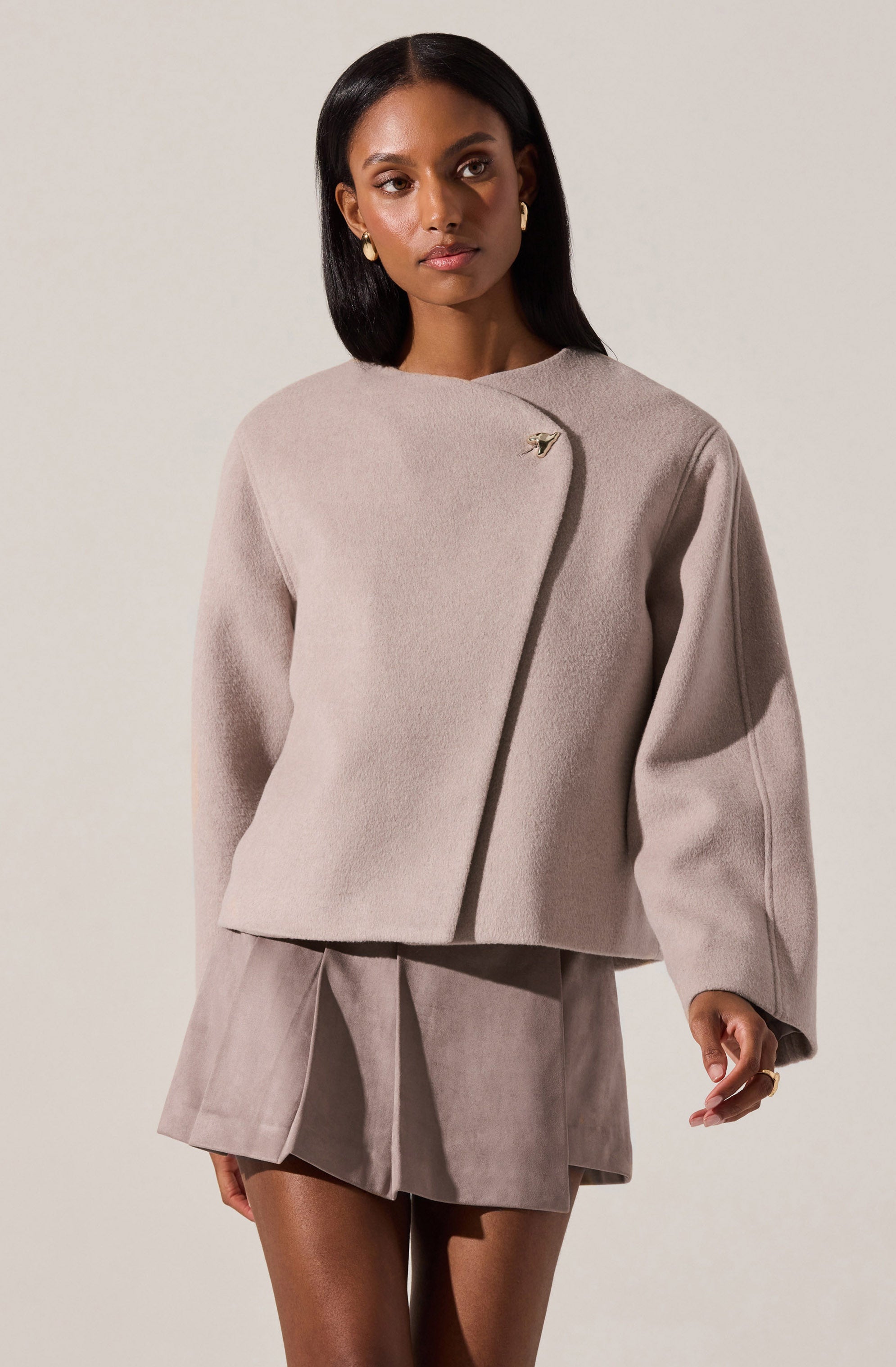 Jennah Wool-Blend Wrap Jacket