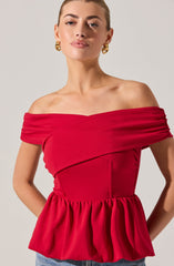Tennille Off Shoulder Peplum Top
