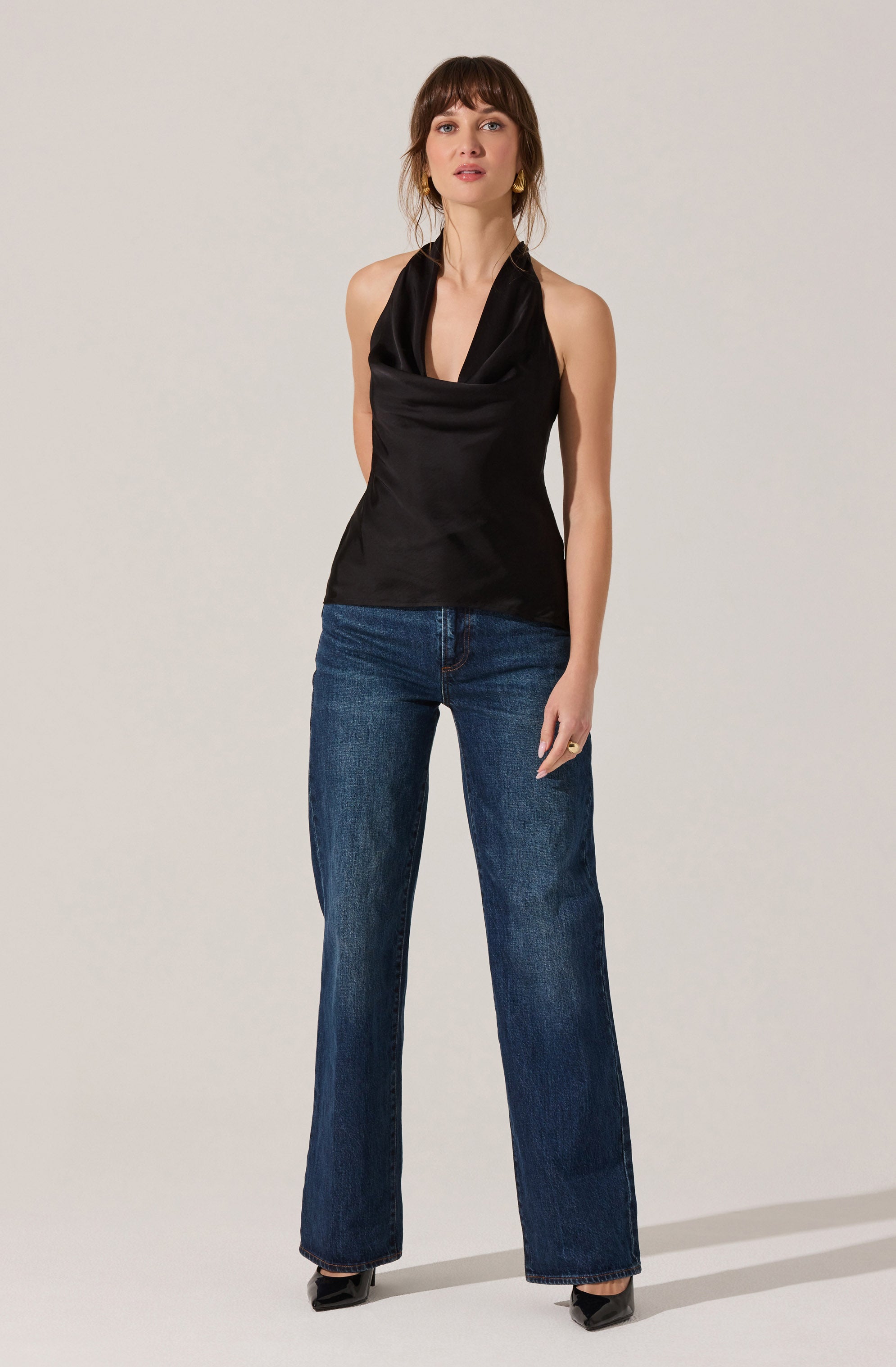 Zelenka Cowl Neck Halter Top