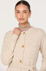 Meris Belted Longline Cardigan