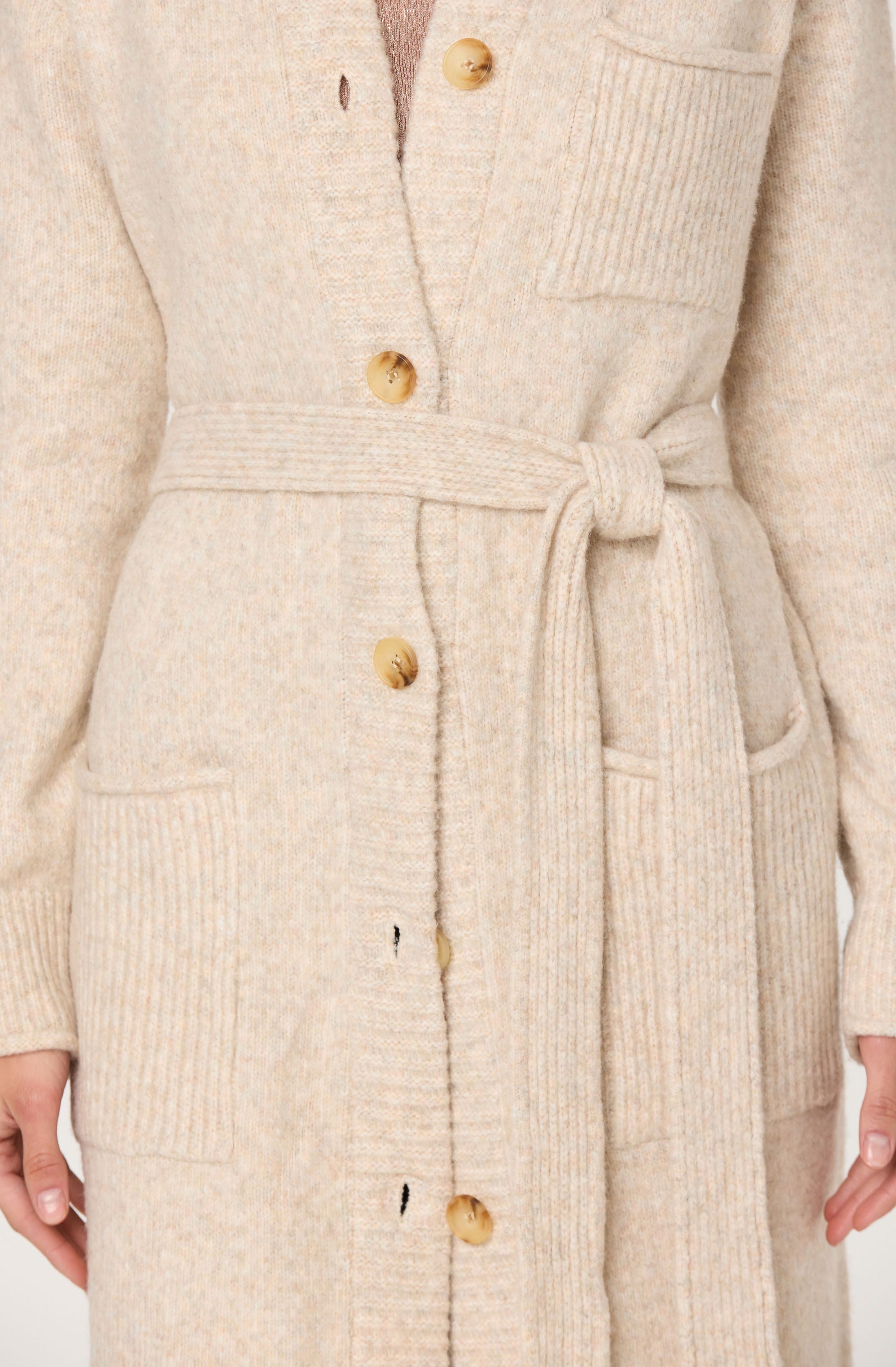 Meris Belted Longline Cardigan