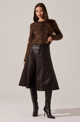 Katria Fuzzy Crewneck Cardigan