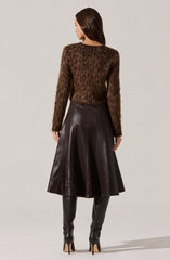 Katria Fuzzy Crewneck Cardigan