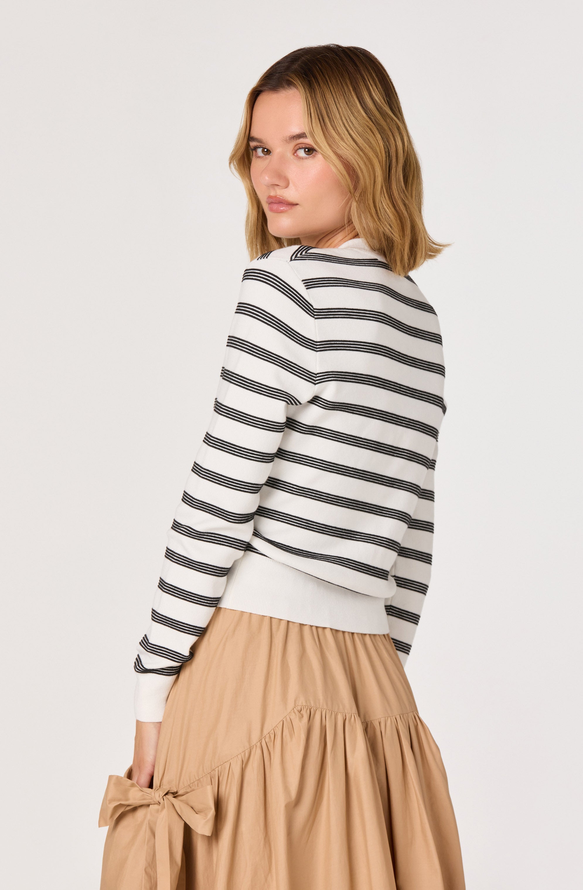 Tawni Striped Button-Front Cardigan