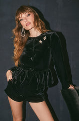 Nicolle Velvet Peplum Jacket