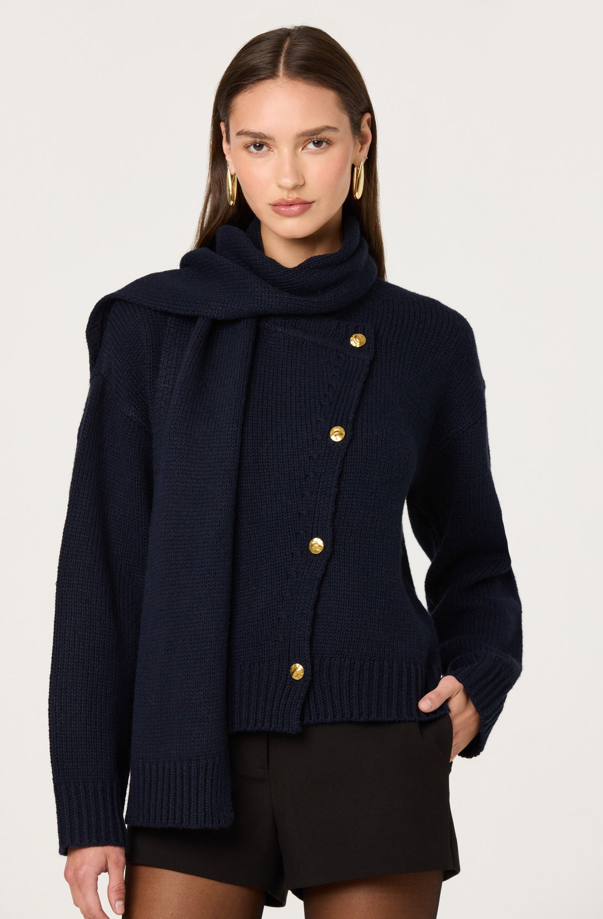 Jackeline Asymmetrical Scarf Cardigan