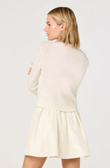 Meadow Floral Appliqué Collar Cardigan