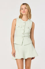 Kelson Sparkly Tweed Belted Vest