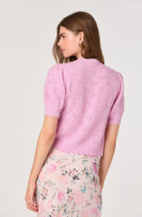 Kaydence Puff Sleeve Bobble Stitch Cardigan