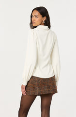 Simran Collared V-Neck Ruched Top
