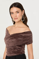 Mallina Velvet Off Shoulder Top
