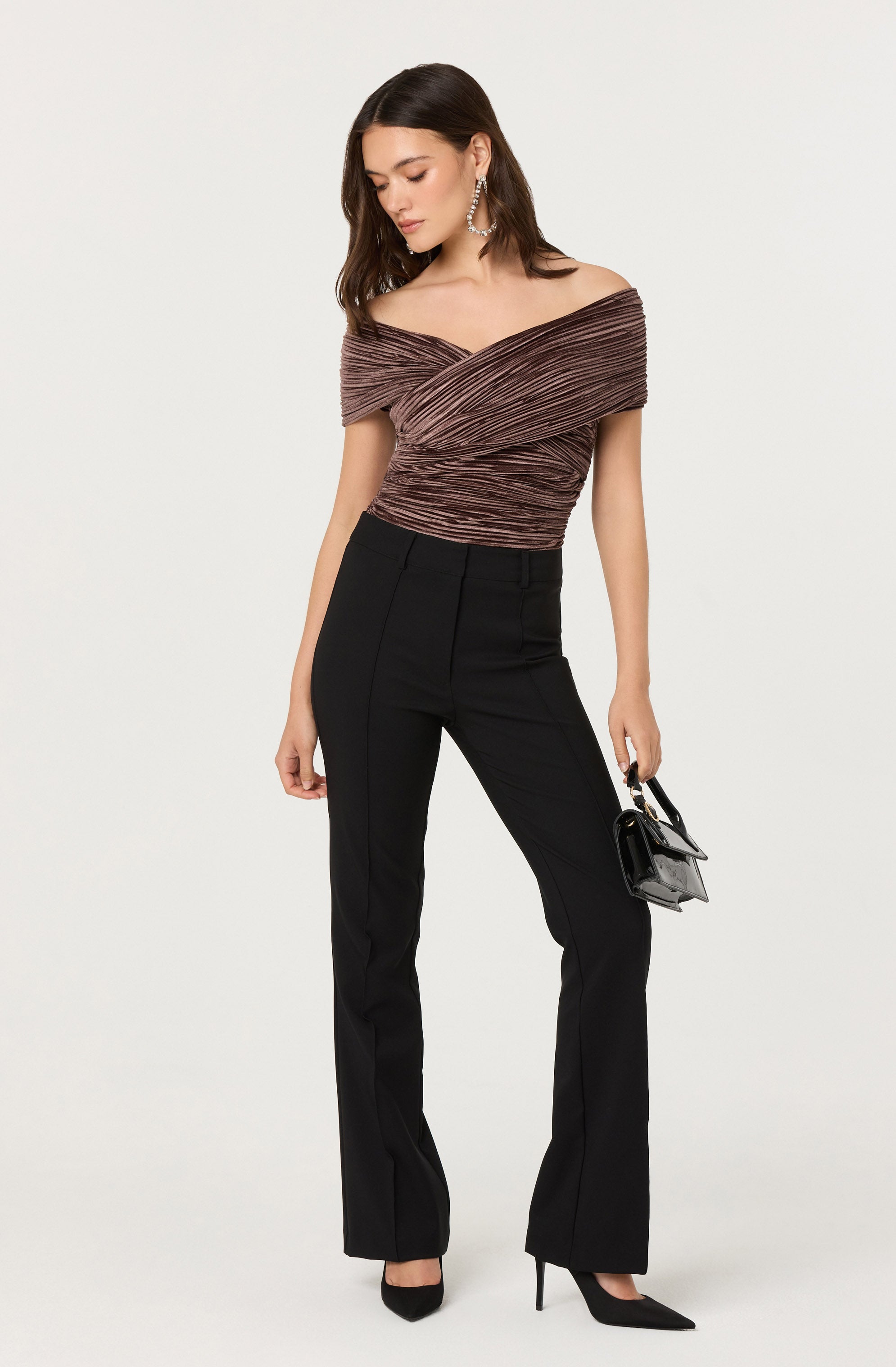 Mallina Velvet Off Shoulder Top