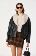 Jonyssa Faux Leather Bomber Jacket