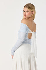 Margie Off-Shoulder Back Bow Top