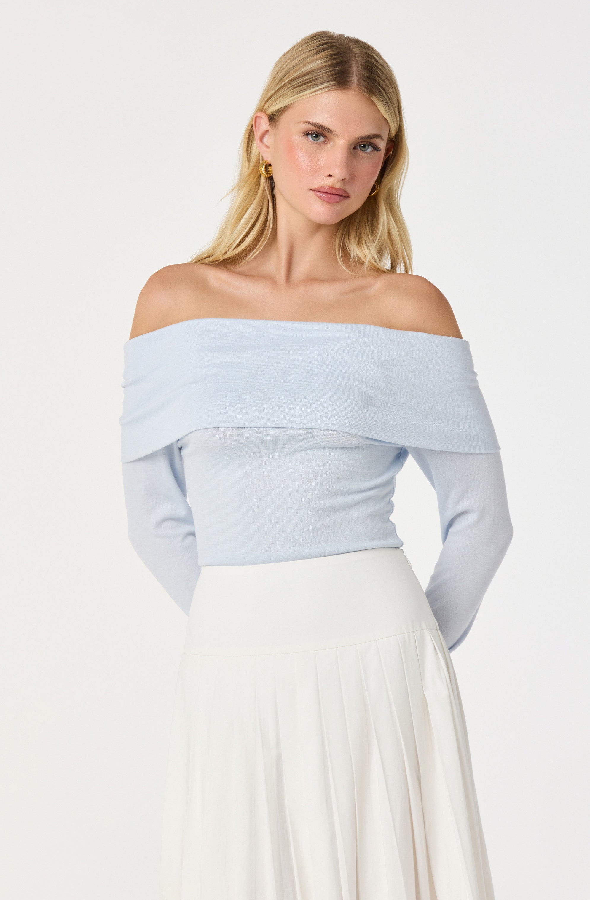 Margie Off-Shoulder Back Bow Top