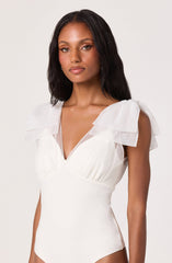 Maelie Tulle Bow-Detail Tank Bodysuit