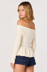 Tiarra Off-Shoulder Peplum Sweater