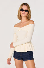 Tiarra Off-Shoulder Peplum Sweater