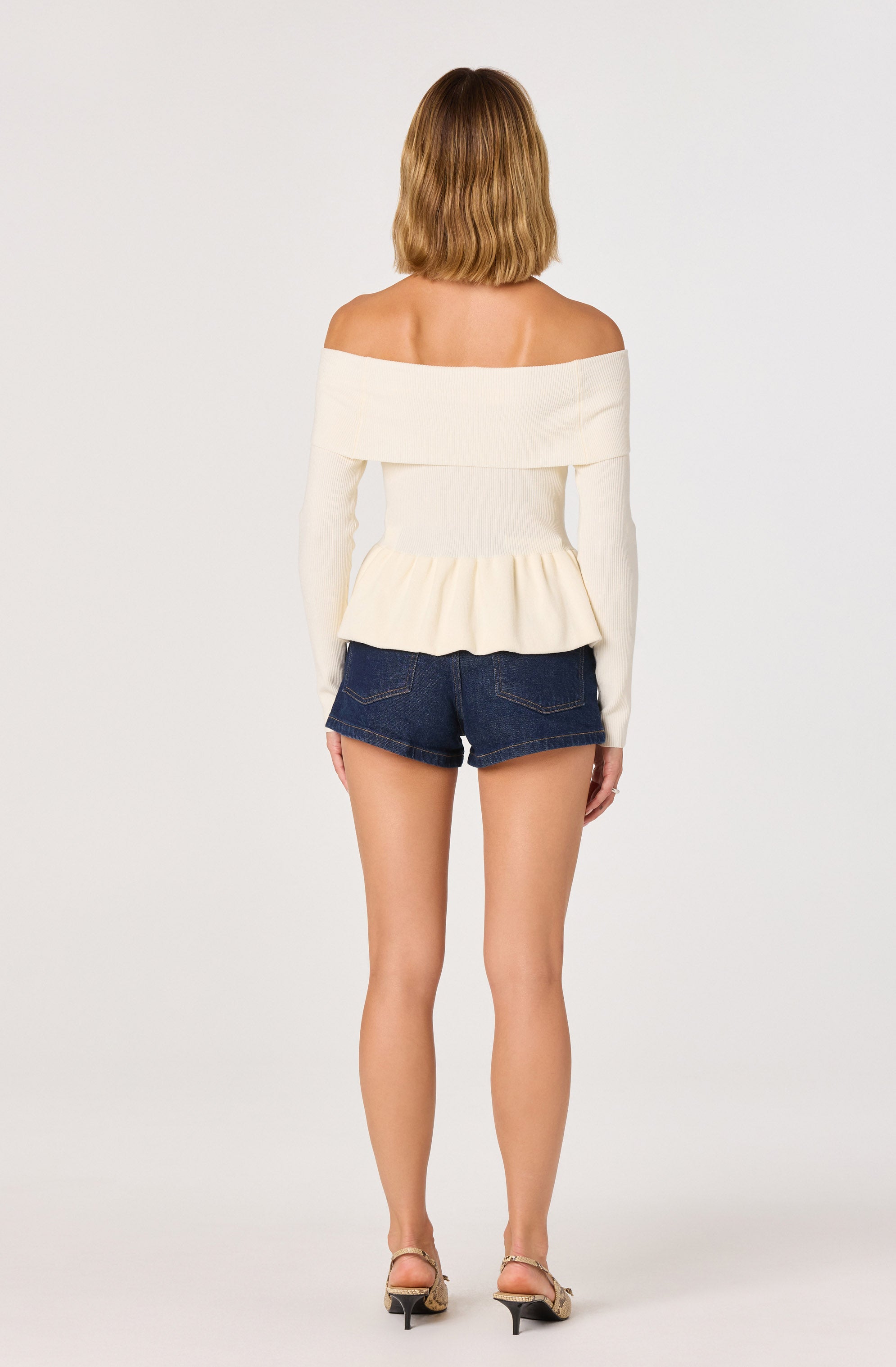 Tiarra Off-Shoulder Peplum Sweater