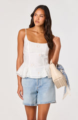 Kassidy Floral Appliqué Peplum Top