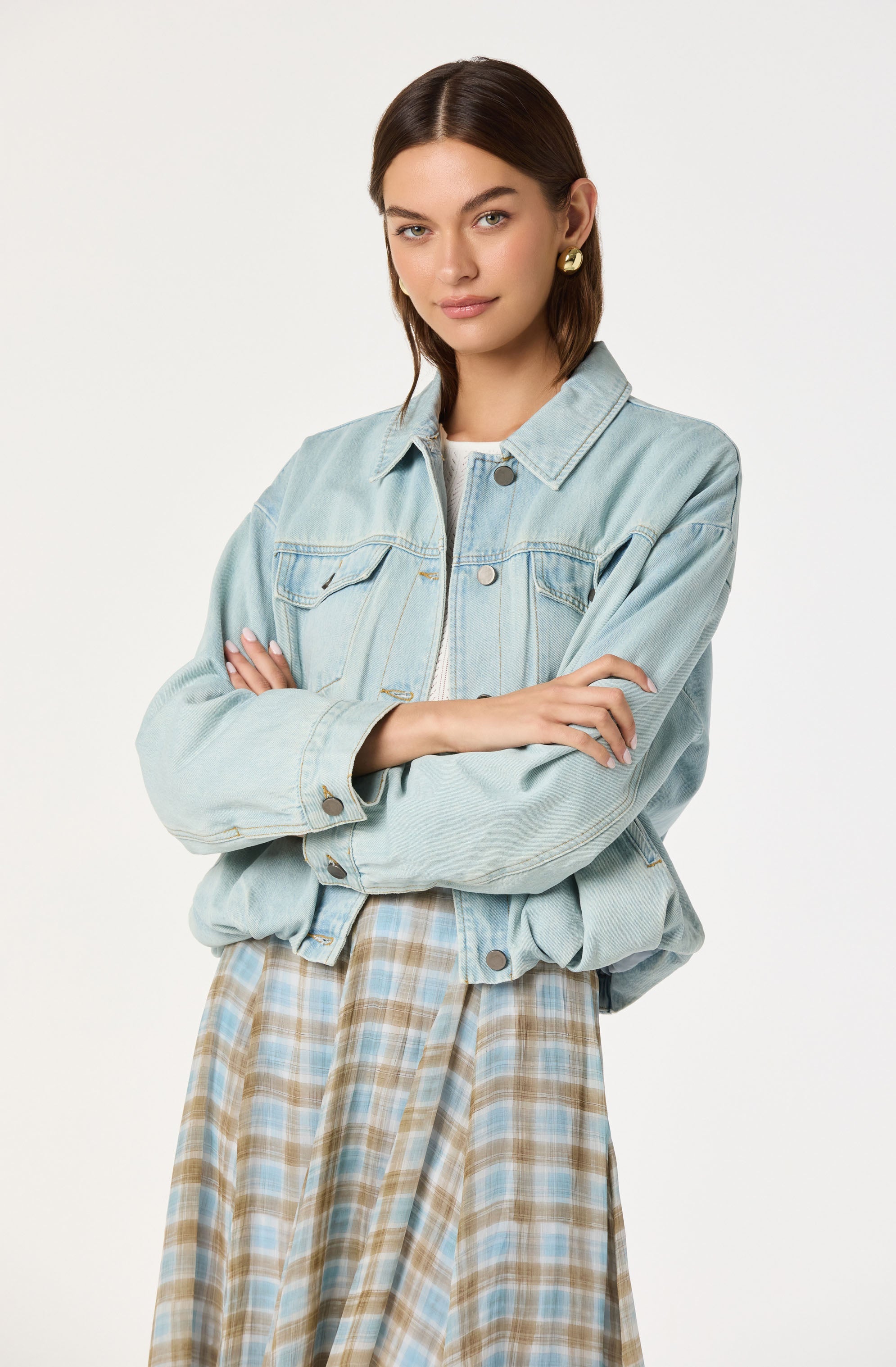 Nari Oversized Denim Bomber Jacket