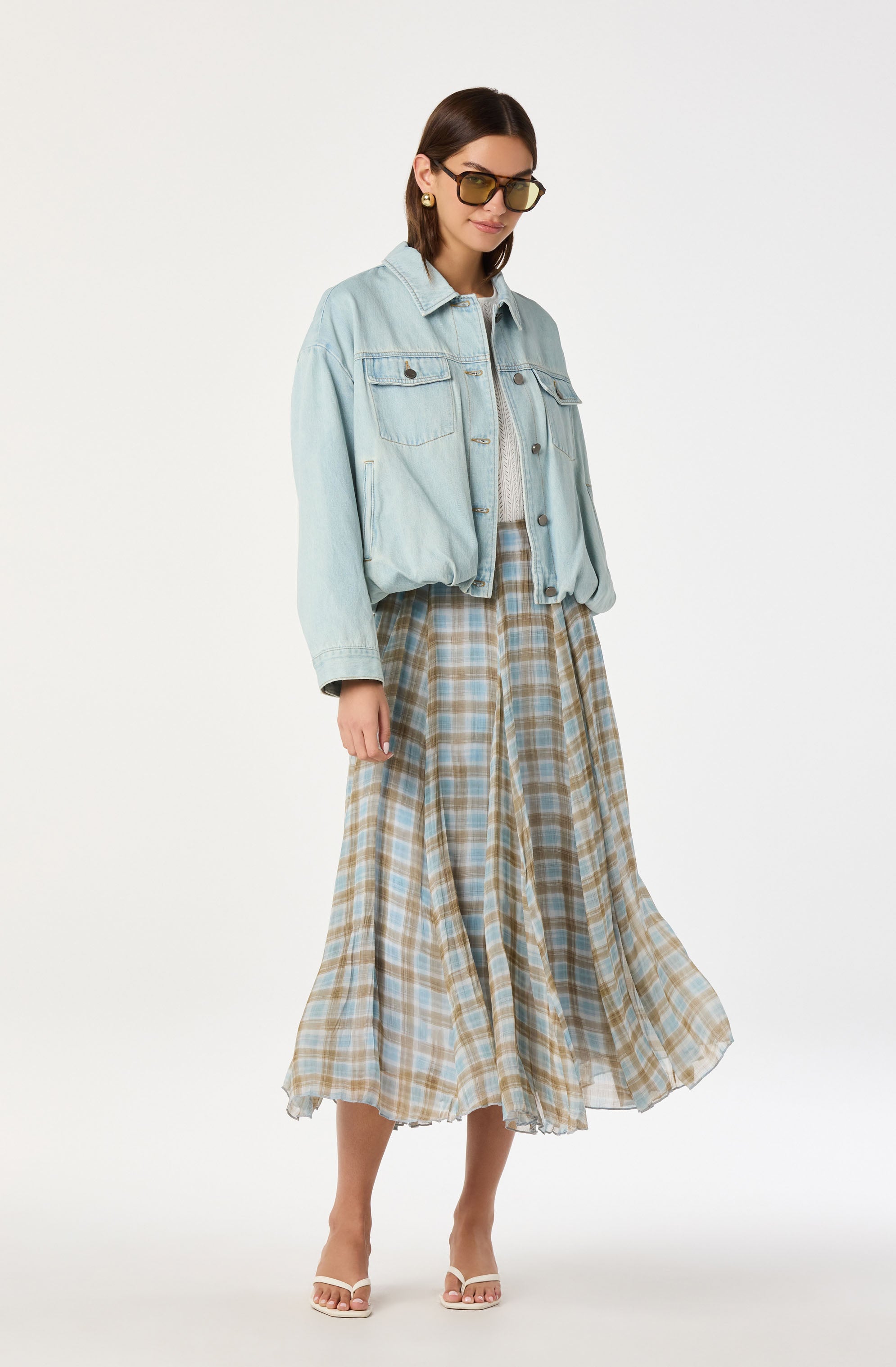 Nari Oversized Denim Bomber Jacket