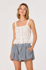 Saanvi Eyelet Lace Peplum Top