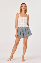 Saanvi Eyelet Lace Peplum Top