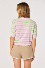 Scottie Striped Knit Polo Sweater