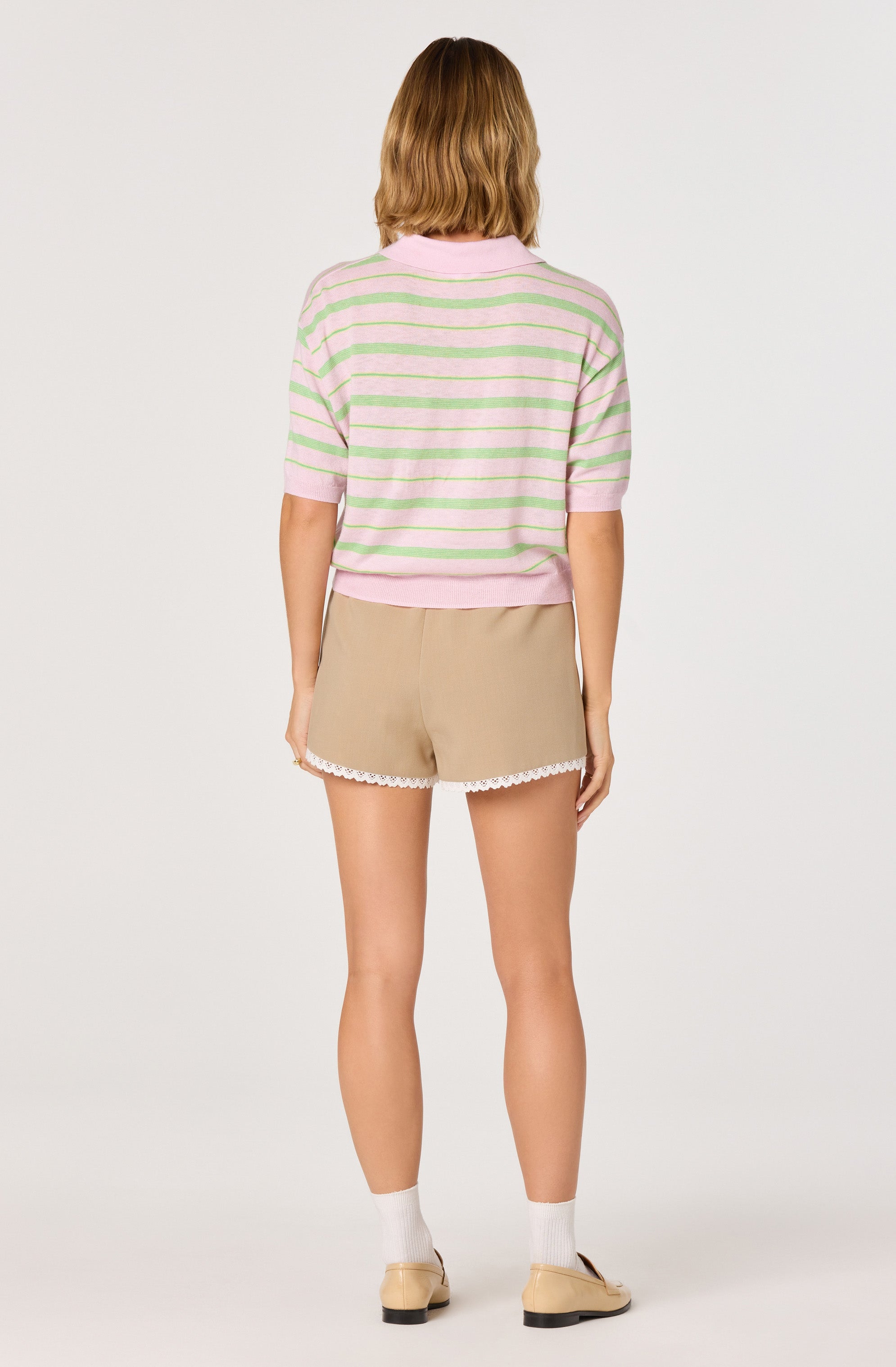 Scottie Striped Knit Polo Sweater