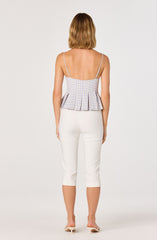 Lesly Gingham Pleated Bustier Top