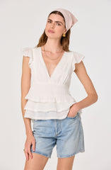 Shanteria Crochet Trim Tiered Top