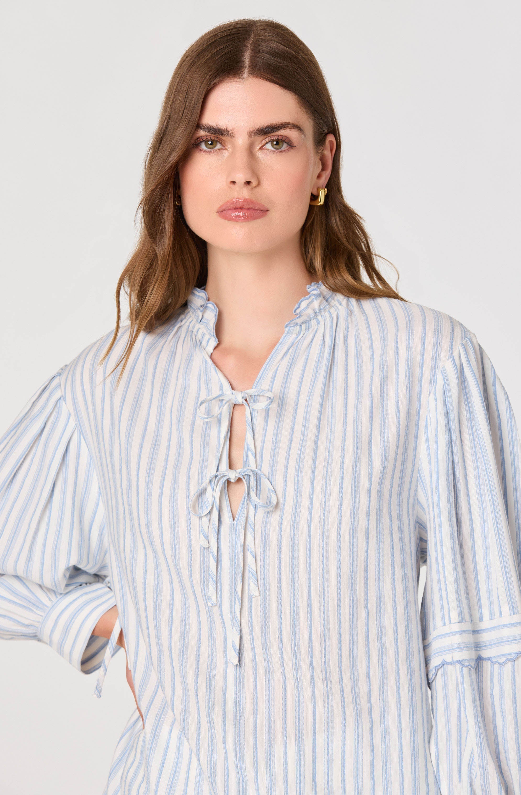 Taliyah Striped Peasant Blouse