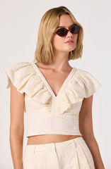 Margo V-Neck Open Back Crop Top