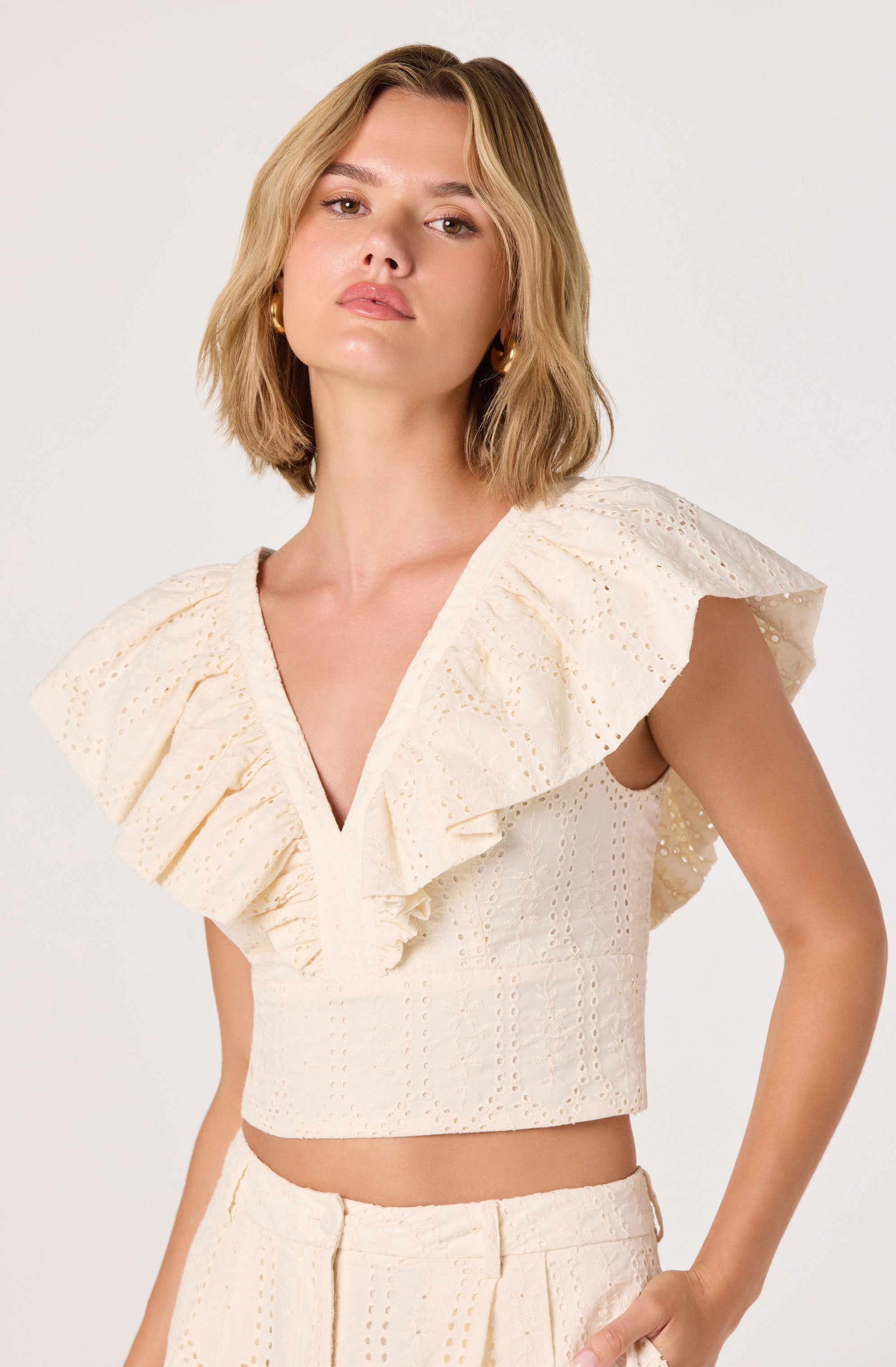 Margo V-Neck Open Back Crop Top