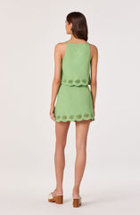 Taniya Embroidered Linen Tank Top