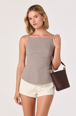 Nora Gingham Open-Back Top