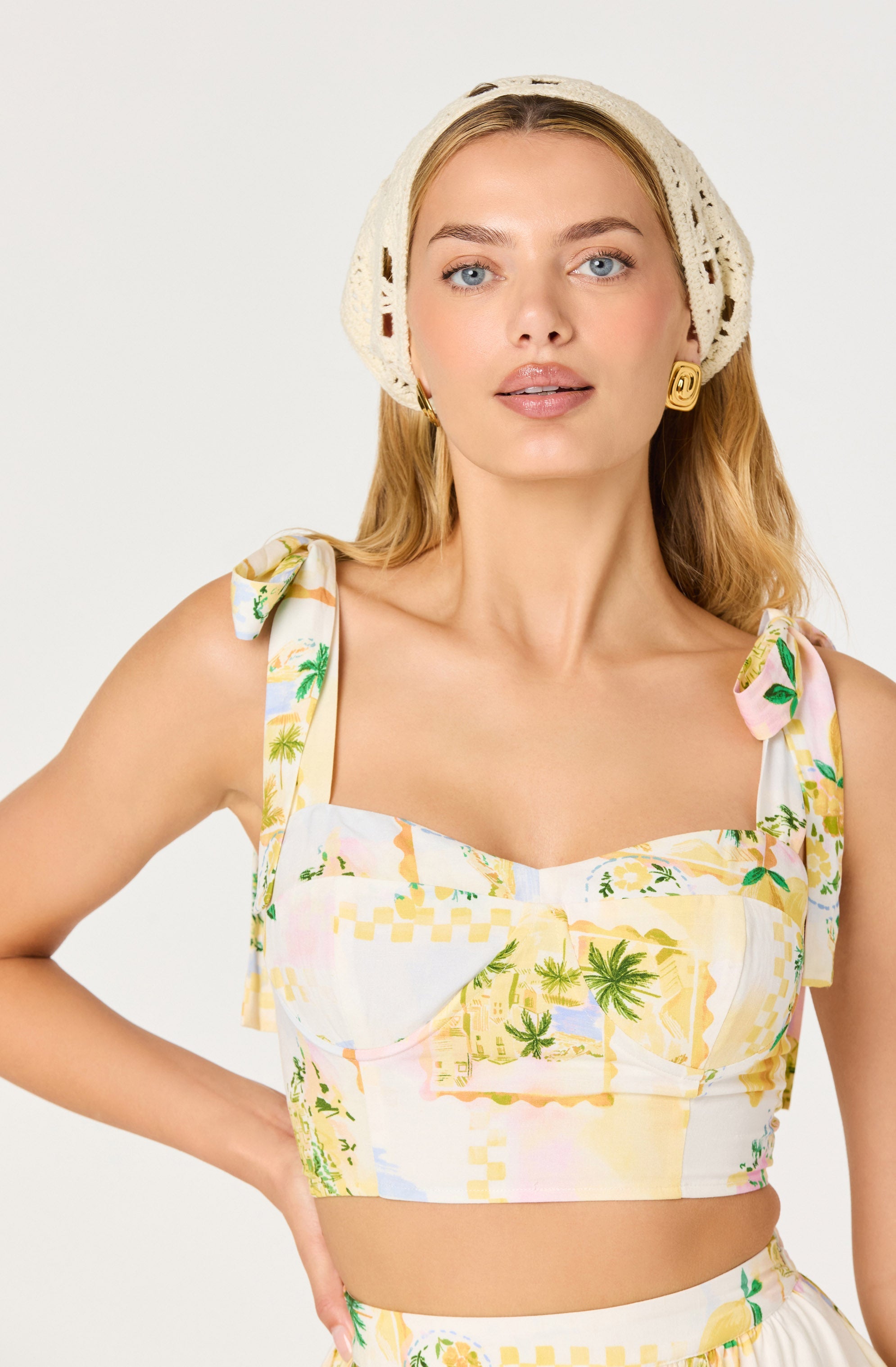 Kaleigh Tie-Strap Bustier Top