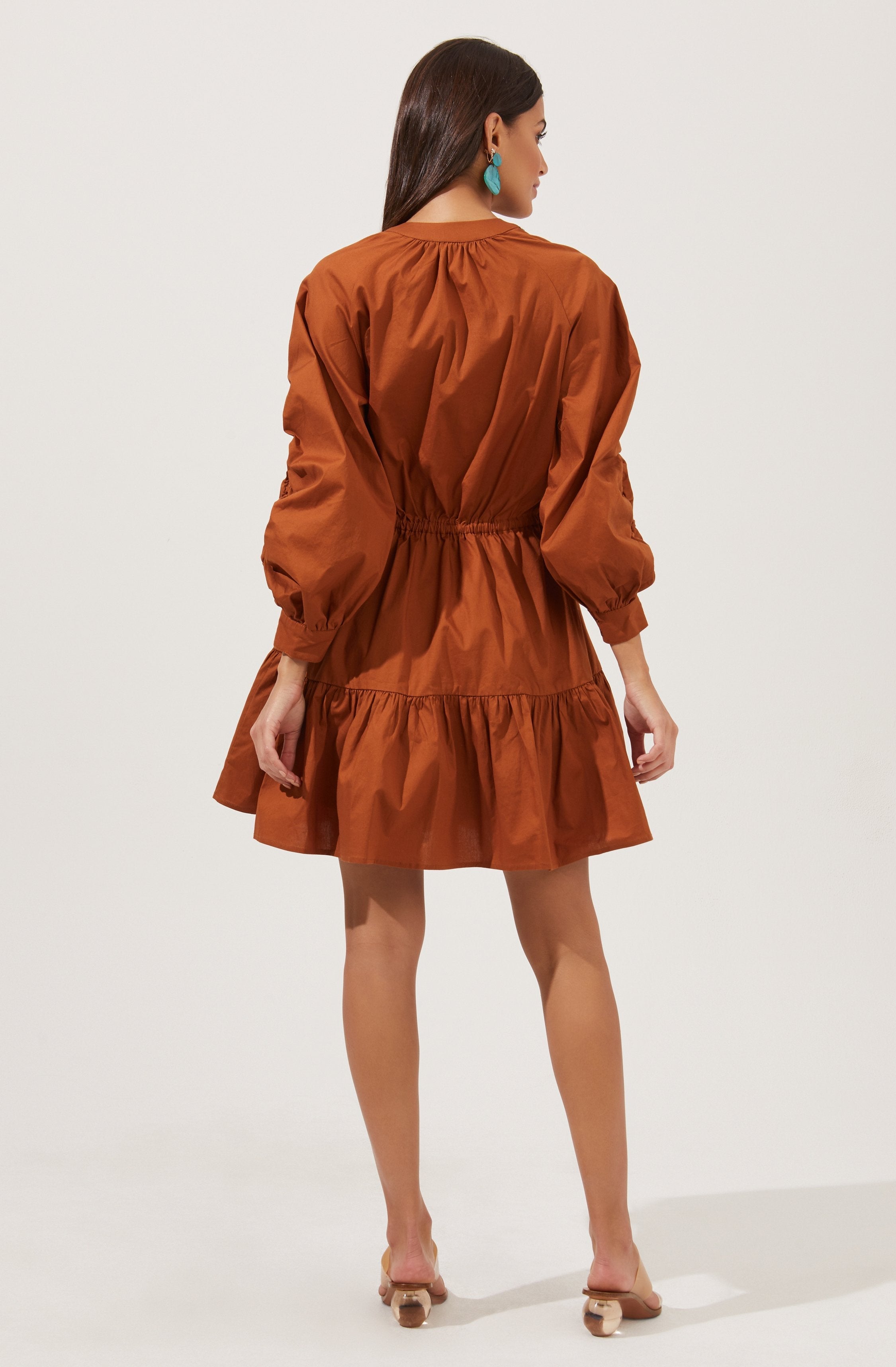 Ruched Long Sleeve Dress