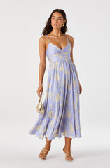 Maeve Pleated Satin Midi Dress