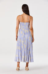 Maeve Pleated Satin Midi Dress