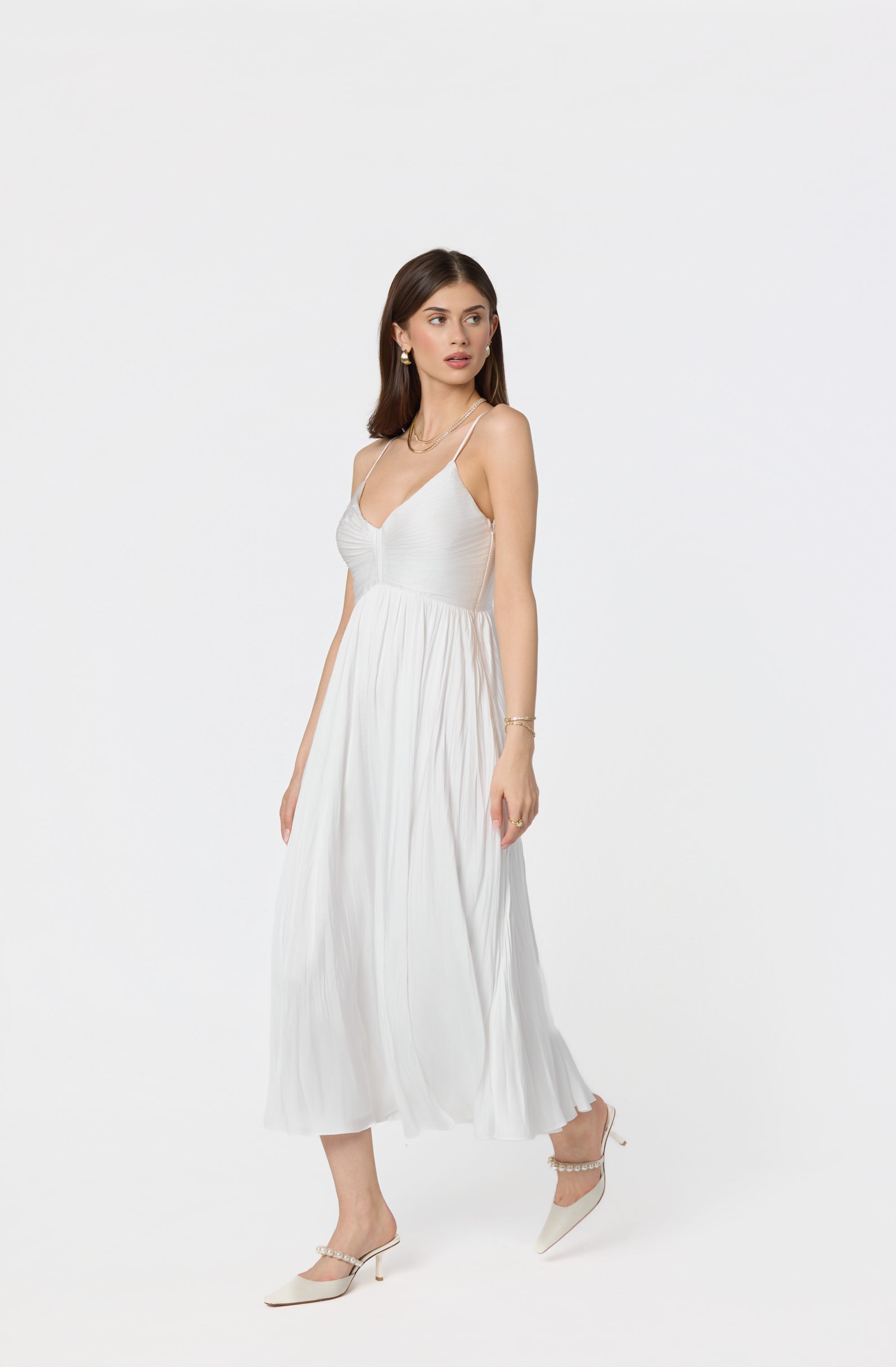 Maeve Pleated Midi Dress