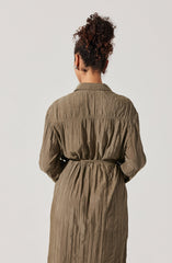 Belted Long Sleeve Shirt Dress