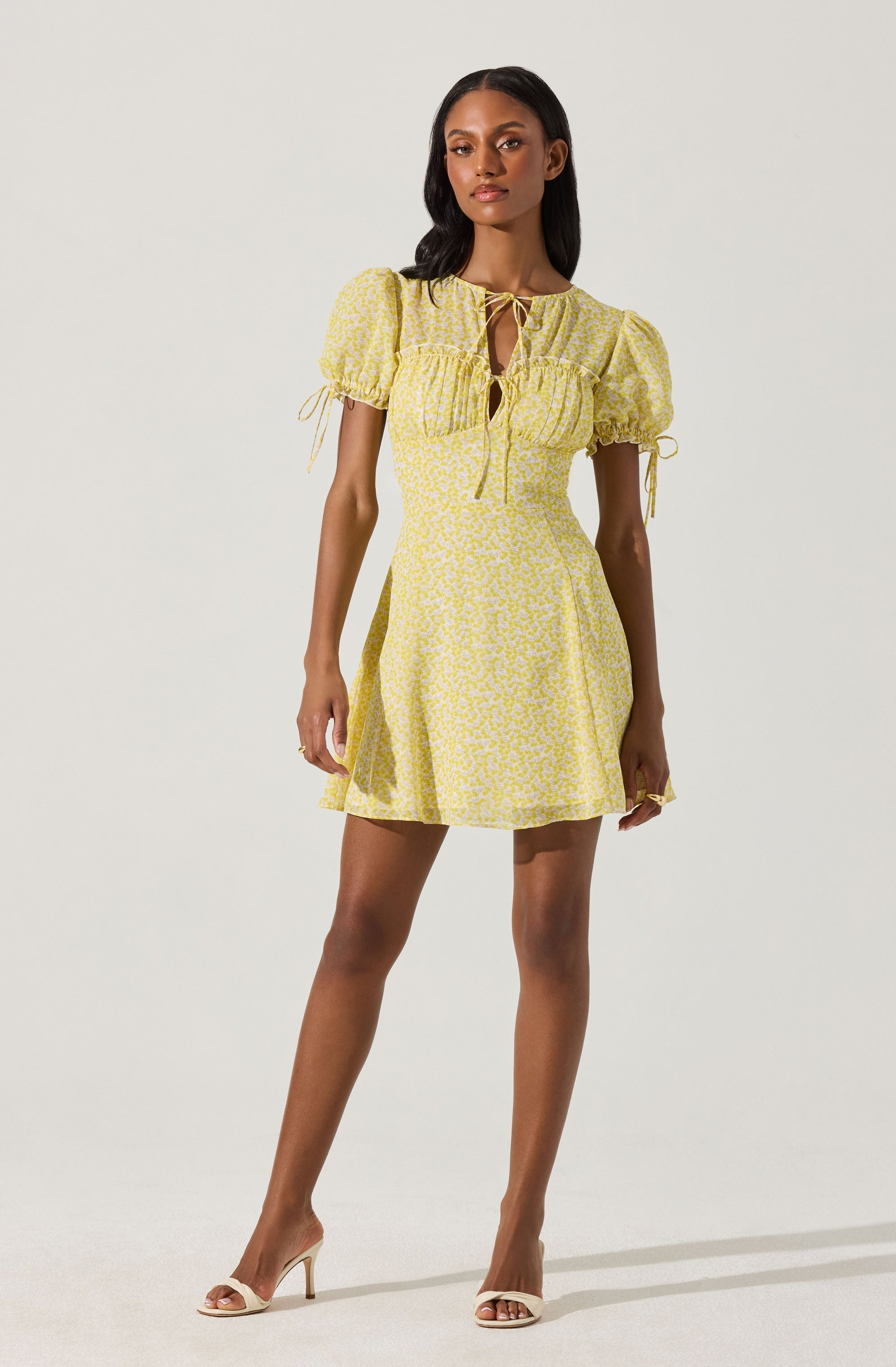 Floral Puff Sleeve Mini Dress