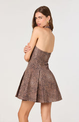 Flared Halter Neck Mini Dress