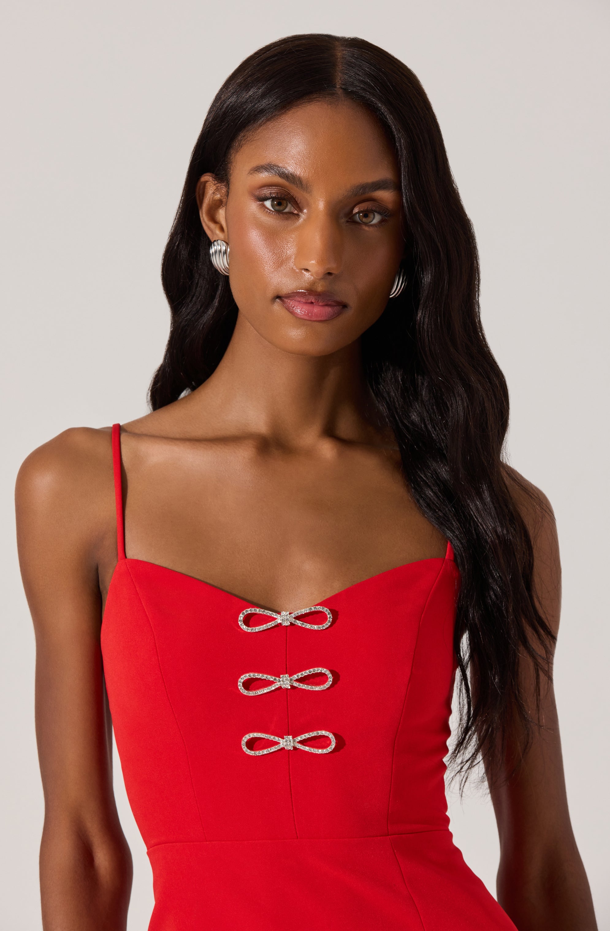 Embellished Bow Detail Midi Dress