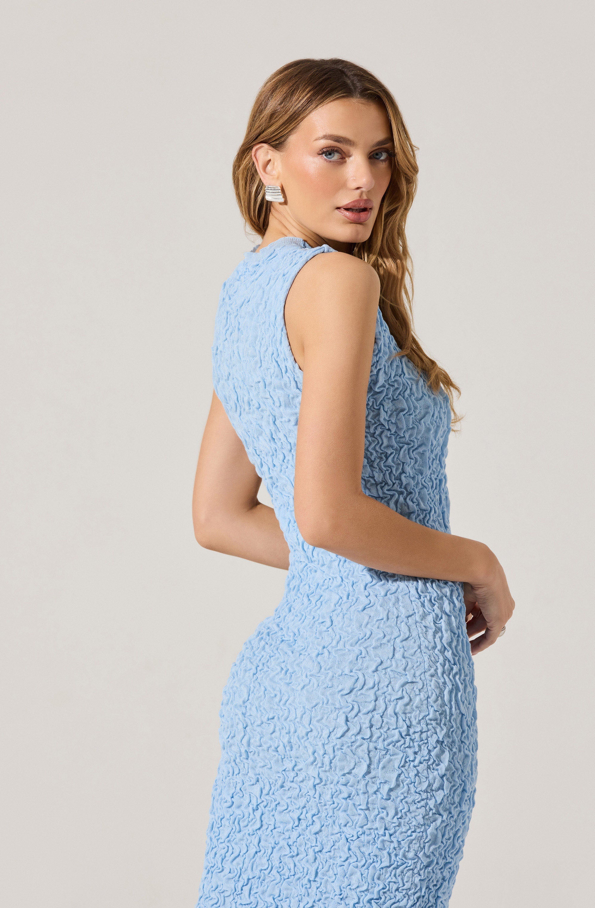 Textured Bodycon Midi Dress